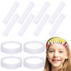 Yunlly 12 Pcs White Headband for Tie Dye Party Supplies Cotton Headbands for Women Tie Dye Elastic Head Bands Stretchy Non Slip White Head Wrap Holder for Girls Accessories