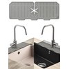 AXK Home Supply Silicone Sink Faucet Mat Splash Protector, Splash Guard, Perfect For Narrow Faucets,Protects Counter From Standing Water-Washable-Kitchen-Bathroom-RV-Laundry-Office(Gray)