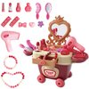 ELEGCOV 58PCS Hair Salon Toys for Girls, Pretend Play Toys Girls Vanity Set with Mirrorr, Kids Beauty Salon Set Includes Fashion Hair & Makeup Accessories, Toddler Makeup kit Girl Birthday Gifts