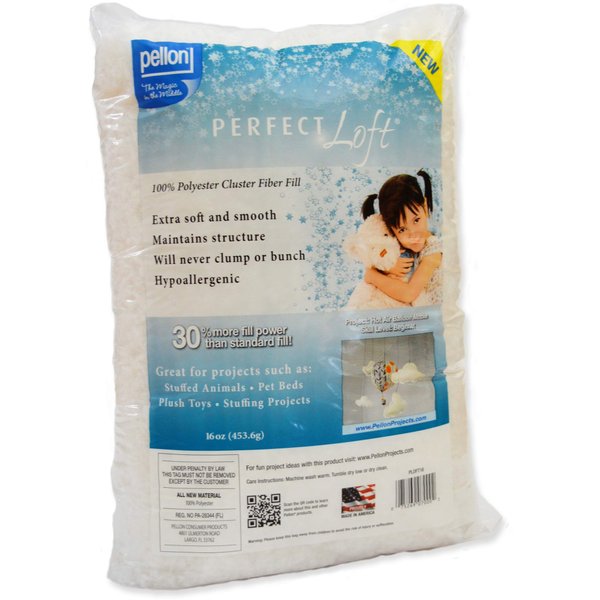 Pellon PLOFT16 Perfect Loft Cluster Stuffing Fibers, White,1 pounds