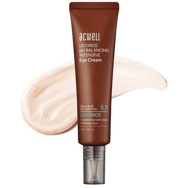 ACWELL Licorice pH Balancing Intensive Anti-Wrinkle Eye Cream 1.01 fl.oz. -For Dark Circles and Puffiness with Peptides and Licorice Water, Anti-aging Face Cream for Men and Women