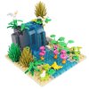 Sufeasdf Waterfalls Pools Zoo Building Block Set B, Farm Animal Building Toys, Bridge Piers, Pools, Trees, Ducks, Waterfalls, Compatible with Lego 853792 Accessory for Ages 6-12