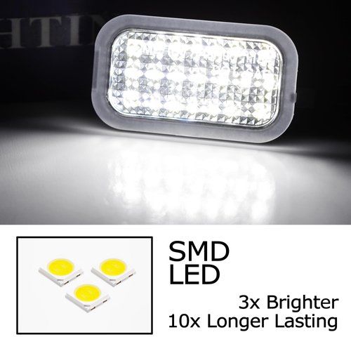 iJDMTOY White 18-SMD Full LED Under Side Mirror Puddle Lights Compatible With 2007-2014 Chevrolet Avalanche Silverado Suburban/Tahoe, GMC Sierra Yukon, Cadillac Escalade, etc