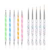 FULINJOY Nail Dotting Tools 10 Pcs Kit, 5 Pcs Double-end Nail Dotting tools and 5 Pcs Nail Art Liner Brushes, Nail Art Design Tools