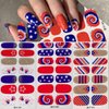 8 Sheets Gel Nail Strips 4th of July Gel Nail Stickers Independence Day Self Adhesive Nail Polish Glitter Nails Sticker Holiday Full Nail Wraps Stickers for Women Manicure Tips