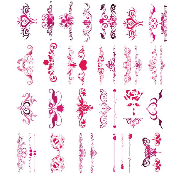 Kotbs Naughty Temporary Tattoos for Women Ladies Girls, 24-Sheet Flowers Temporary Tattoos Stickers, Fun for Lower Back Legs Arms Butt Stomach