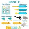 Kizzikids 129 Piece Cardboard Tools for Kids with Tool Box, Montessori Construction Toys for Home Classroom Learning, Reusable Cardboard Cutter, STEM Educational Toys Gift for Boys and Girls Age 5+