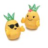 Dog Toys 8 Inch Hawaiian Pineapple Soft Plush Squeaker Crinkle Choose Boy Girl or Set of Both (8 Inch Boy Pineapple)