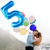 KatchOn, Giant Blue Five Balloon Number - 40 Inch | Number 5 Balloon, 5th Birthday Decorations for Boys | Blue 5 Shark Birthday Balloons | 5 Year Old Balloon for 5 Year Old Boy Birthday Decorations