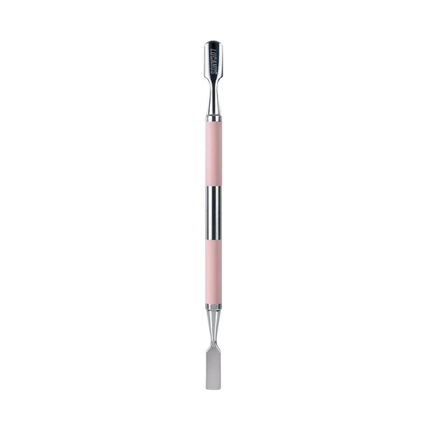 LUCANUS Cuticle Pusher-Hand-Crafted Blade with Convenient Slicone Handle - Professional Grade Stainless Steel Cuticle Pusher (INDI PINK)