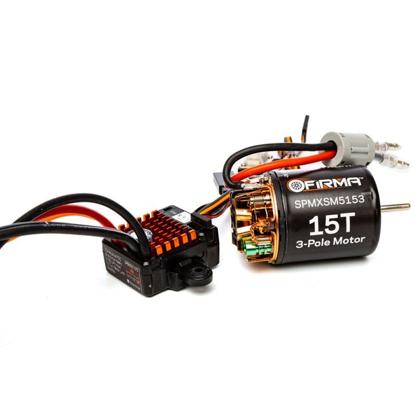 Spektrum Firma 70A Brushed Smart ESC, 2S-3S: IC3 / 15T Brushed Motor Combo, SPMXSEMC10
