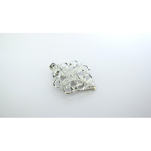Generic Small silver flower leaves hair alligator clip bridal clip fine thin hair