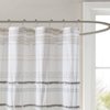 INK+IVY NEA 100% Cotton Shower Curtain Boho Tassels, Multi-Color Stripe Print Machine Washable, Modern Home Bathroom Décor Bathtub Privacy Screen, 72" x 72", Off White/Gray