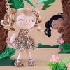 Gloveleya Baby Dolls Soft Snuggly First Baby Girl Gifts Plush Doll with Light Skin & Leopard Dress 12inches Animal Series