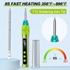 Soldering Iron Kit, Soldering Gun with OLED Digital Display, 8 Seconds Fast Heating 356-896℉ Solder Kit, Auto Sleep, Includes Solder Wire, Stand, T12 Tips for Electronics, Green(With Power Adapter)