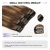 Sindra Clip in Hair Extensions Real Human Hair 18Inch Balayage Chocolate Brown Ombre Caramel Brown Hair Extensions Real Human Hair Clip ins Remy Straight For Woman 120G 6Pcs(clip#4/27/4 18inch)
