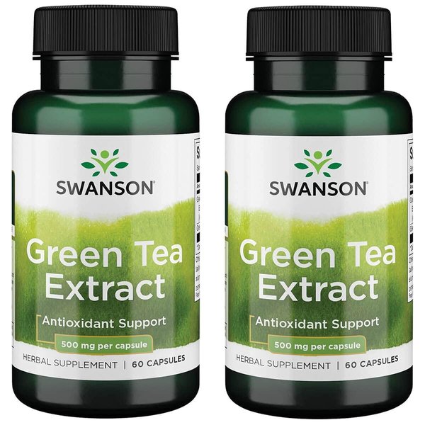 Swanson Green Tea Extract 500 Milligrams 60 Capsules (2 Pack)