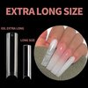 UNA GELLA Tapered Square Nail Tips XXL 216 PCS No C Curve Nail Tips Extra Long Straight Nails Half Fake No Trace for Acrylic Tips for Home DIY with Box