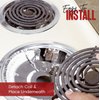 Heavy-Duty Aluminum Electric Stove Burner Covers (50 Pack) - Disposable Round Foil Liners (6 & 8 Inch), Non-Stick Drip Pan Protectors, Stove Top Covers, Great Kitchen Accessory for Easy Cleanup