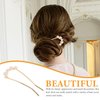 NOLITOY French Hair Pins, Pearl Hair Fork Sticks Metal U Shaped Hairpins for Women Girls Buns Hair Accessories