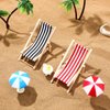 Mini Umbrella Palm Chair Beach Miniature Accessories Mini Umbrella Palm Chair Miniature Toys Dollhouse Outdoor Accessories Micro Landscape Beach Cake Decorations