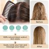 O BRUSHZOO Wood Hair Comb for Women Men, Wide Tooth Comb for Curly Thick Long Wet Dry Hair Massage Detangle, Wooden Hair Care Comb for Massages Scalp & Hair growth