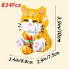 Myweyde Orange Cat Building Blocks, Micro Building Blocks Cats, Cat Building Blocks, Mini Blocks Building Sets Adult Cat for Adults & Boys & Girls (Cat - 834Pcs)