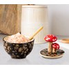 Mushroom Salt Cellar With Lid and Spoon Ceramic Salt Box Brown Salt Holder With Lid Salt Container Salt Bowl Salt Dish With Bamboo Spoon