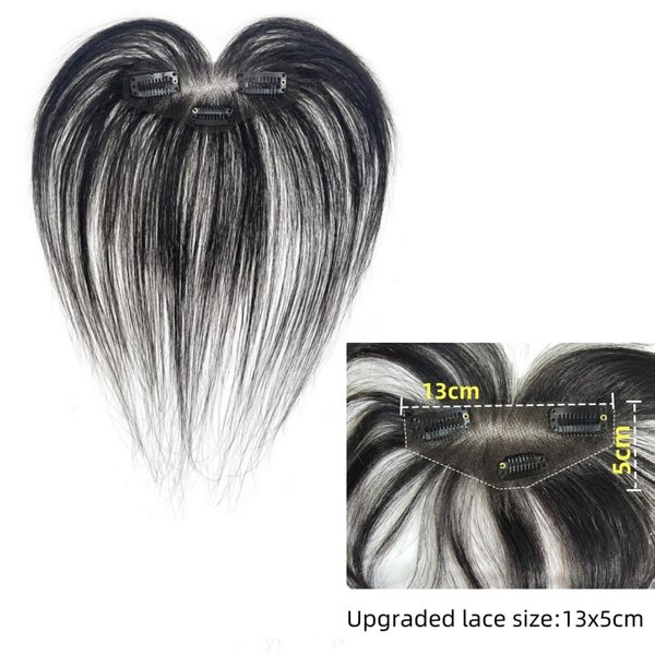 AYunhe Clip In Baby Hair Air Bang Natural Human Hair Side Bangs Invisible Edge Replacement Fringe Forehead Hairline For Women Glueless Hair Extensions (Black, Lace 13x5 cm)