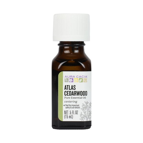 Aura Cacia Atlas Cedarwood Essential Oil, 0.5 Fluid Ounce, Packaging May Vary