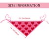 DOCILA Crochet Bandana Headbands Women Cute Hearts Pattern Knit Kerchief Tie Back Hair Head Scarf 2 Pcs Neckerchief Wrap Scarves Hot Pink Red Valentine's Day Gift Accessories