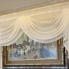 Risuho European White Sheer Valance Solid Color Waterfall Swag for Living Room Luxury Window Treatment for Bedroom, Rod Pocket Top 1 Panel 59 inches Wide