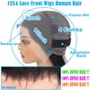 26inch (100% Human Hair) Body Wave Lace Front Wigs Human Hair 13x4 HD Lace Front Wigs Human Hair Pre plucked 180% Density Frontal glueless human hair wig for women (1B# 180%Density, Body 26inch)