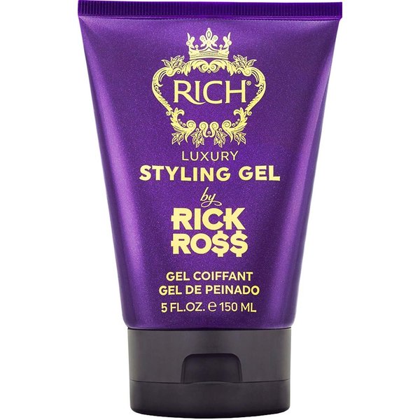 RICH by Rick Ross Luxury Styling Gel for Men with All Hair Types - Rejuvenating & Smoothing - Tames Frizz & Adds Shine - Medium hold, Glossy Finish, 5 Fl oz
