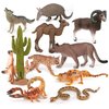 BRETOYIN 12-Piece Desert Animals Figurines Set - 6 Inch Realistic Toys for Kids, Toddlers, School Projects, Birthday Gifts, and Party Favors