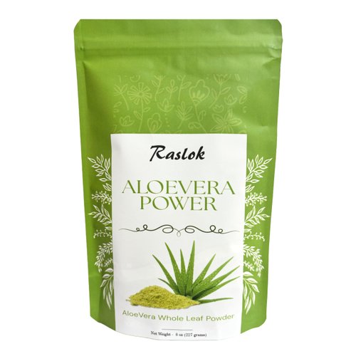 Raslok Aloe Vera Powder | Aloe barbadensis Powder | Natural Skin Moisturizer (8 oz)| For External Use Only