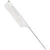 Professional Portable Fine Tooth Teasing Comb for Styling, Hair Cutting, White Retractable Metal Rat Tail Comb for Parting, Stainless Steel Pin Tail Teasing Comb for Salon
