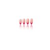 Summer Press on Nails Almond Fake Nails Colorful Glue on Nails with Design Glossy Acrylic Nails Full Cover Glossy Stick on Nails Artificial Nails for Women Girls (Pink French tip)