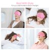 Sivio Weighted Eye Mask for Women & Men, Heatable and Freezable Weighted Eye Pillow with Silica Beads & Adjustable Strap, Soft Breathable Cotton Eye Cover for Sleeping Faster and Better, Pink