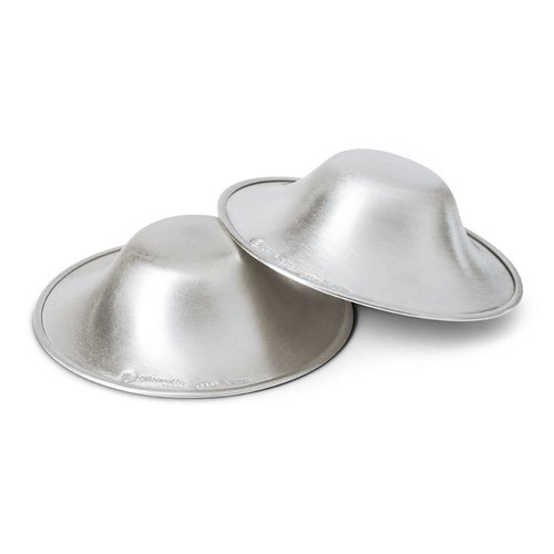 SILVERETTE The Original Silver Nursing Cups, Silverettes Metal Nipple Covers for Breastfeeding, Nursing Shield, 925 Silver Nipple Cover Guards, Soothe and Protect Sore Nipples -Made in Italy