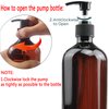 Empty Plastic Bottles with Pump Dispenser and Labels Included, Refillable Travel Containers for Hand sanitizer Shampoo Lotion, etc - BPA/Paraben Free, 500ml/16.9oz (Amber, 4 Pack)
