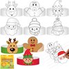 ReliThick 30 Sets Christmas Craft Bulk for Kids Christmas Coloring Crowns with Crayon Color Your Own Christmas Adjustable Paper Headband DIY Christmas Headband for Kids Xmas School Home Party Supplies