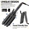 Hair Crimper 1 Inch, 3 Barrel Beach Waver Curling Iron, Foldable 25mm 3 Barrel Hair Waver, Adjustable 4 Temperature Settings Heat Up Quickly Hair Curler Curling Wand with LCD Temperature Display
