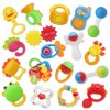 Qizebaby 21PCS Baby Rattles Toys Set, Baby Toys 3-6 Months, Infant Grab and Shake Rattle, Sensory Teether, Music Learning Toys for 3 4 5 6 7 8 9 10 11 12 Month 1 Year Old Toys for Newborn Boys Girls