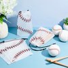 Flutesan 50 Pack Drawstring Baseball Party Favor Bags Plastic Baseball Snack Bags Baseball Goodie Bags Baseball Gift Bags for Kids Boys Birthday Baseball Theme Party Supplies, 6 x 8 Inch (Baseball A)