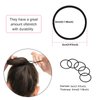 Emrlyr 3mm Black Elastic thin Hair Ties - 200 Count,Ponytail Hair Ties No Damage, Elastic Hair Ties bulk for Women Girls,Men- Perfect for Fine, Curly Hair and Sensitive Scalps (Black-200 count)