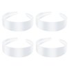 ACO-UINT 4 Pack White Headbands for Women, Satin Head Bands for Women's Hair Wide Headbands, Non-silp Thick Headbands 70s Hair Accessories for Women