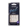 KISS Gel Fantasy Press On Nails, Nail glue included, How Dazzling', Silver, Medium Size, Square Shape, Includes 28 Nails, 2g glue, 1 Manicure Stick, 1 Mini File