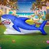 7 FT Shark Inflatable Decoration, Spring Inflatable Blow Up Animal Decorations Built LED Lights for Outdoor Yard Farm Lawn Holiday Garden Birthday Party
