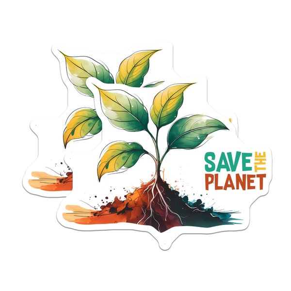 (2 Pack) Save The Planet Magnets - Environmental Awareness - Eco-Friendly - Earth Saving - 5" On Longest Side - for Cars, Fridges, Toolboxes - Made in USA - MAG7686